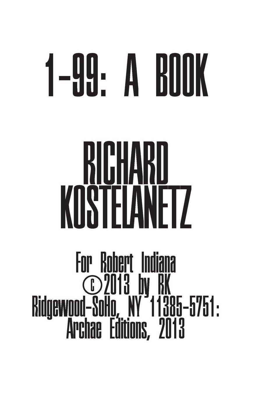 1 - 99: A Book