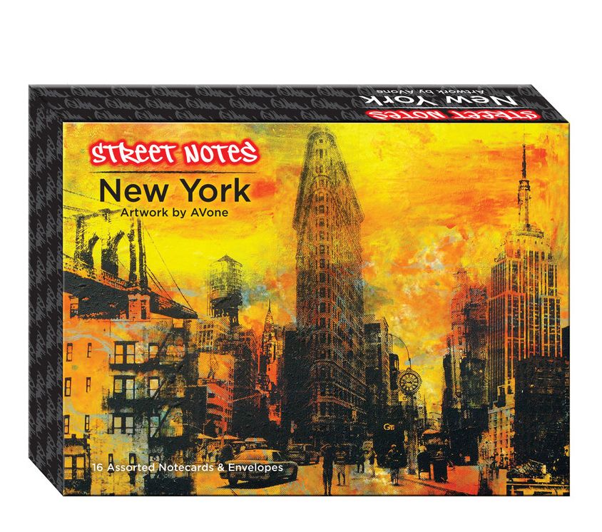 Street Notes-New York Artwork by AVone (Note Cards): 16 Assorted Note Cards & Envelopes