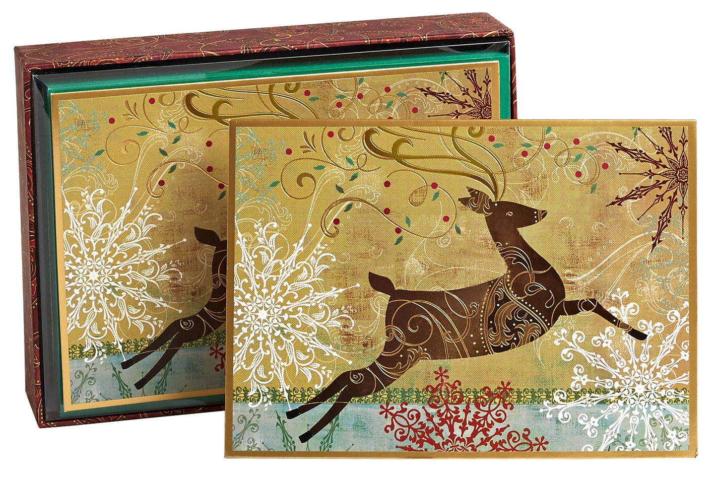 REINDEER ELEGANCE CHRISTMAS BOXED CARD
