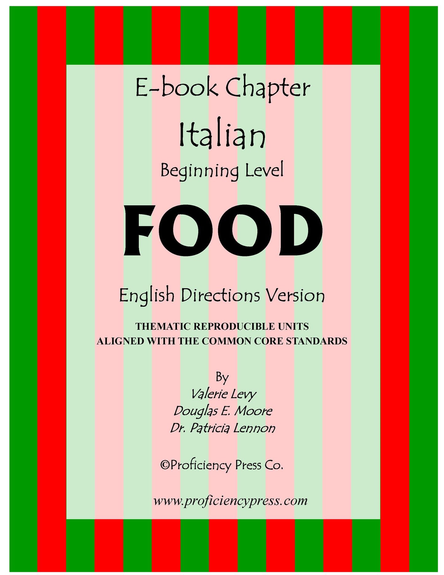 Food: Reproducible Thematic Unit in Italian with English Directions