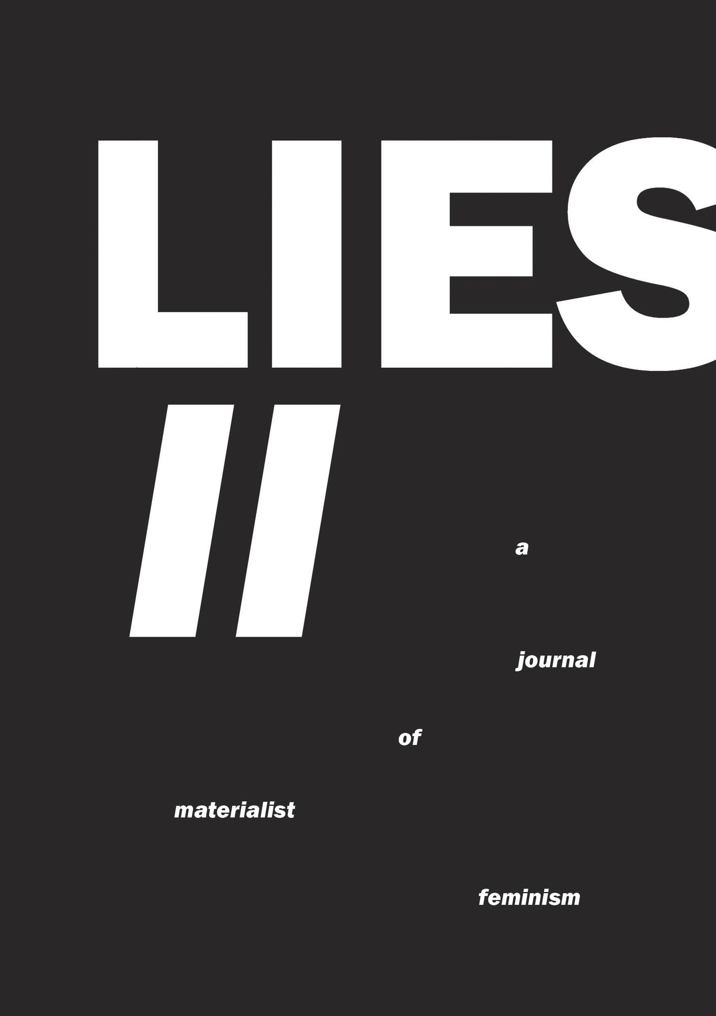LIES II: A Journal of Materialist Feminism