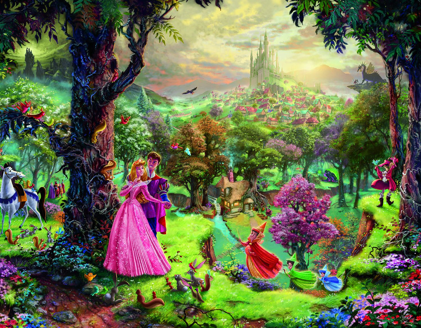 Thomas Kinkade Disney Dreams Collection 500 Piece Puzzle Multi-Pack 4 in 1