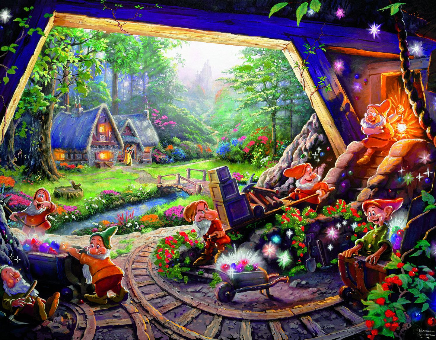 Thomas Kinkade Disney Dreams Collection 500 Piece Puzzle Multi-Pack 4 in 1