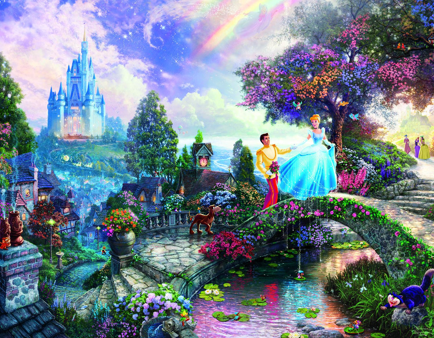 Thomas Kinkade Disney Dreams Collection 500 Piece Puzzle Multi-Pack 4 in 1