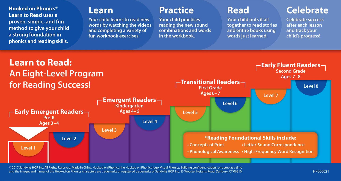 Hooked on Phonics Learn to Read - Level 1: Early Emergent Readers (Pre-K Ages 3-4)