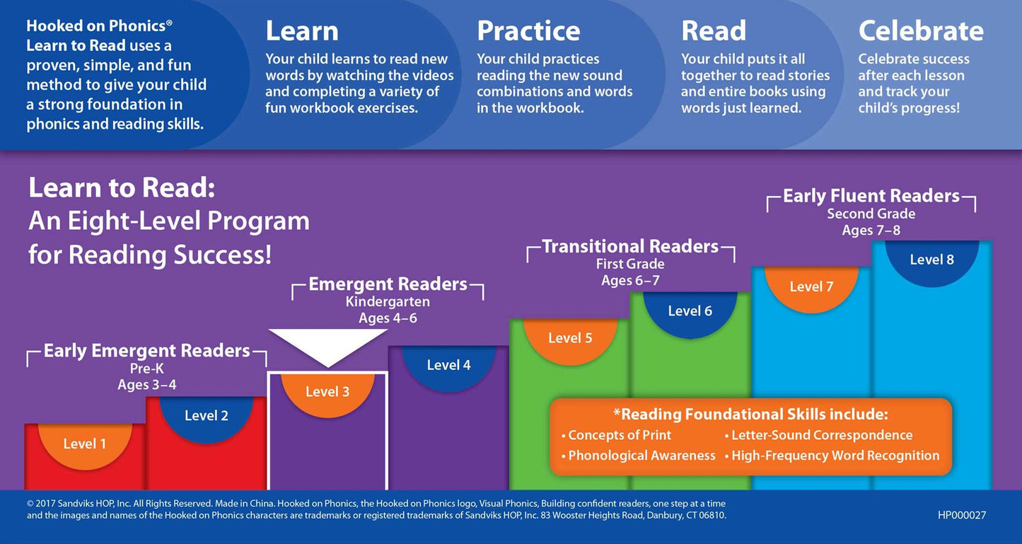 Hooked on Phonics Learn to Read - Level 3: Emergent Readers (Kindergarten Ages 4-6)