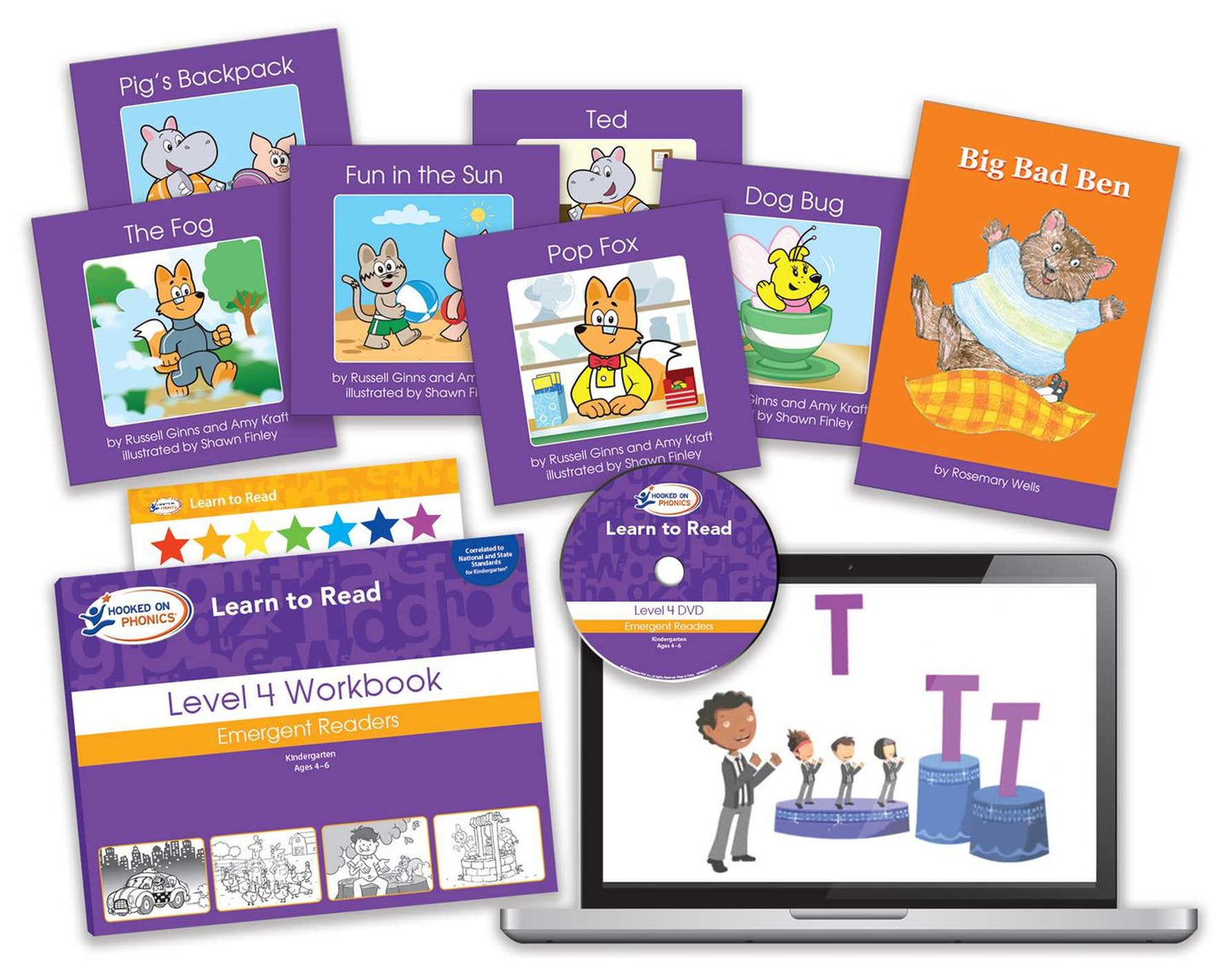 Hooked on Phonics Learn to Read - Level 4: Emergent Readers (Kindergarten Ages 4-6)