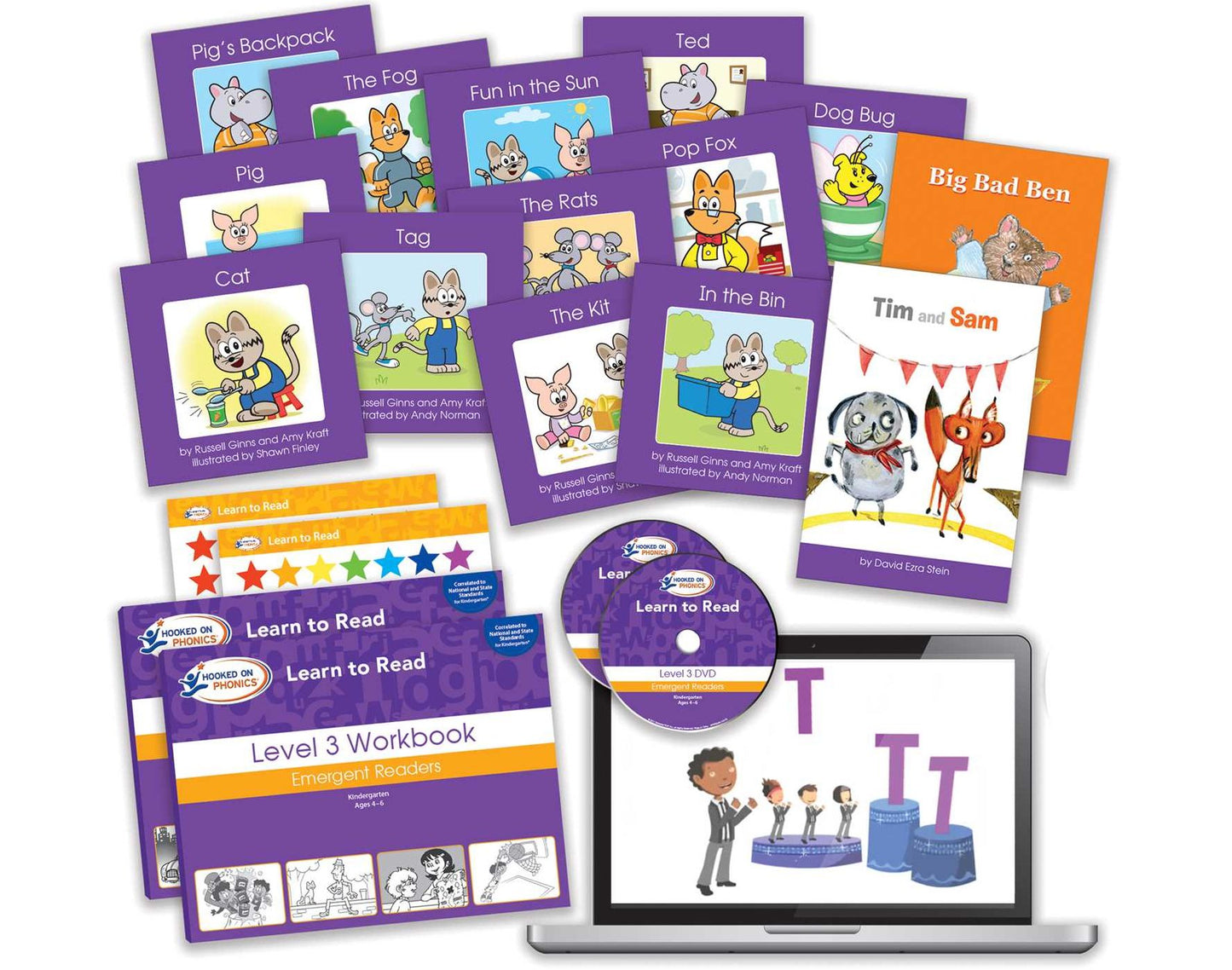 Hooked on Phonics Learn to Read - Levels 3&4 Complete: Emergent Readers (Kindergarten Ages 4-6)