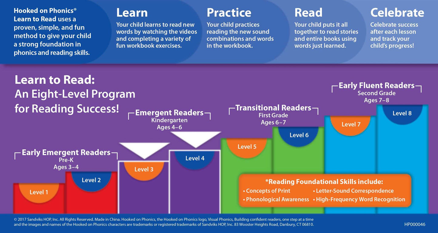 Hooked on Phonics Learn to Read - Levels 3&4 Complete: Emergent Readers (Kindergarten Ages 4-6)