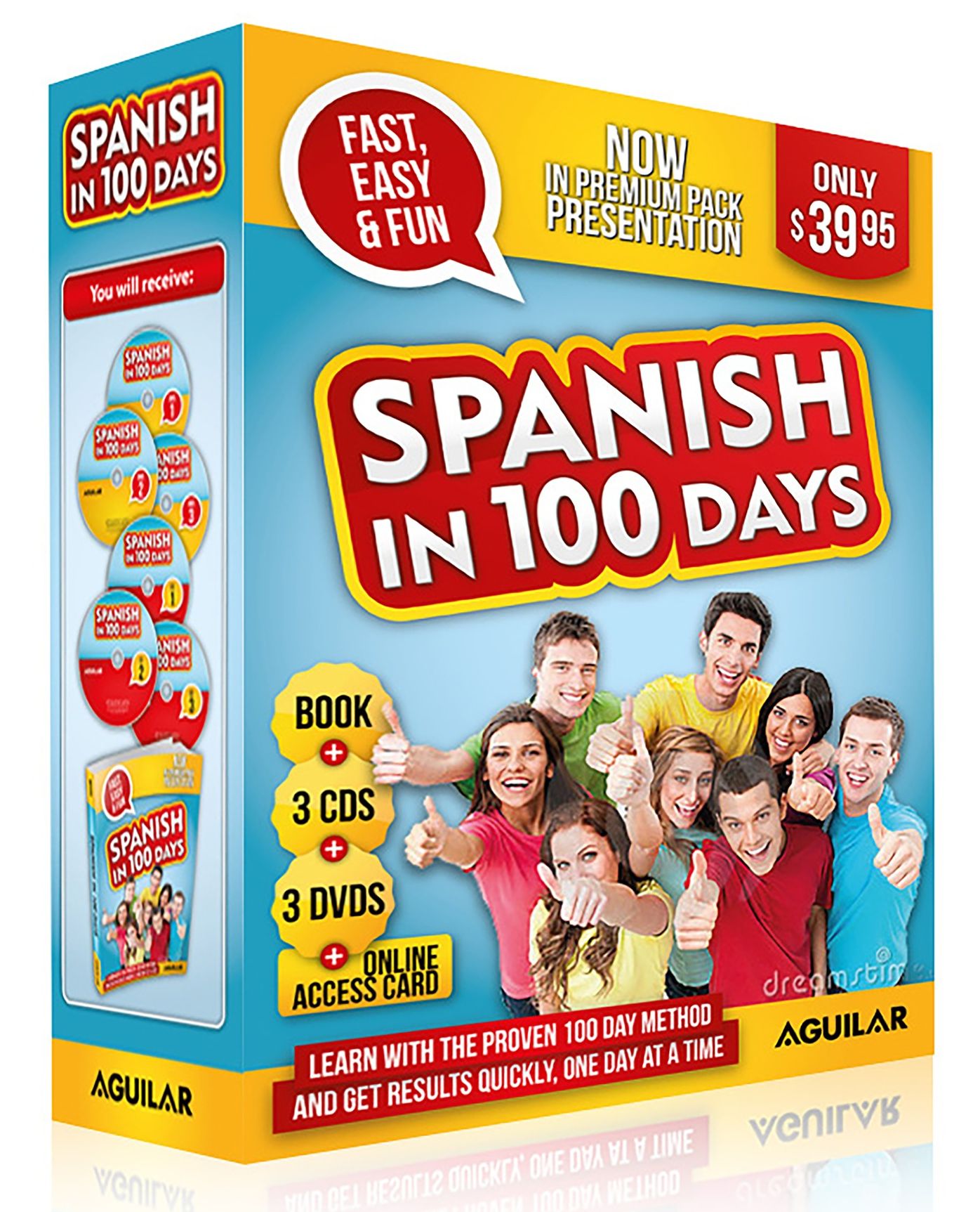 Spanish in 100 Days - Premium Pack (book, 3 CDs, 3 DVDs and Internet Access Card)
