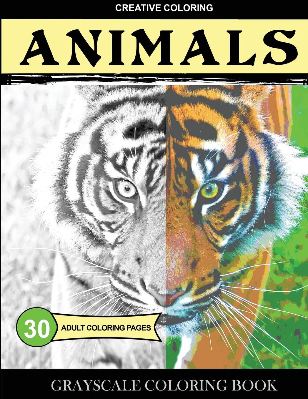 Grayscale Coloring Book: Animals: Adult Coloring Pages