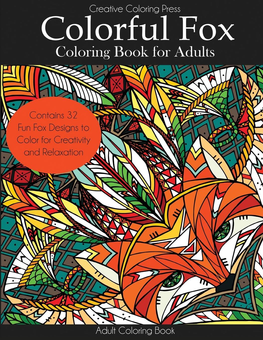 Colorful Fox Coloring Book for Adults