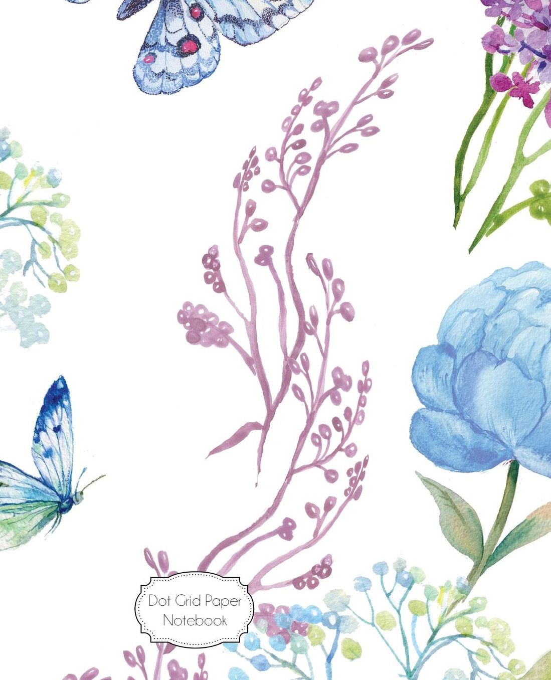Dot Grid Paper Notebook: Watercolor Floral: 7.5 x 9.5 Dot Grid Journal, 170 Pages