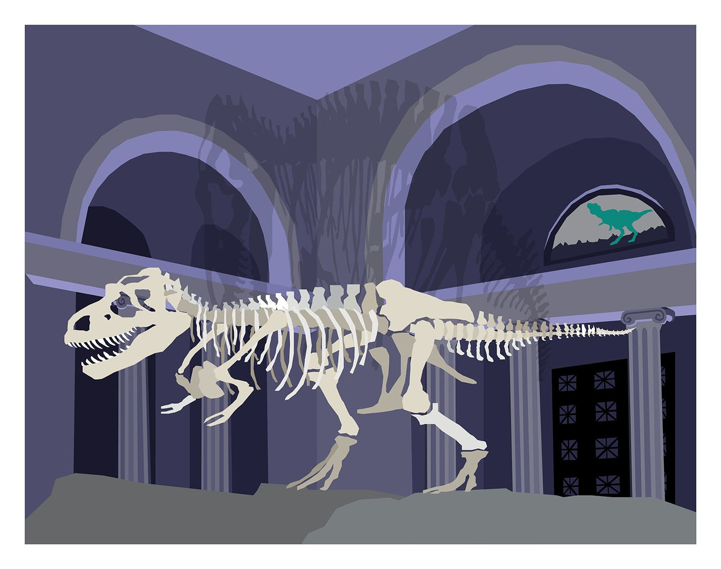 T-Rex Matted Print, 11 x 14