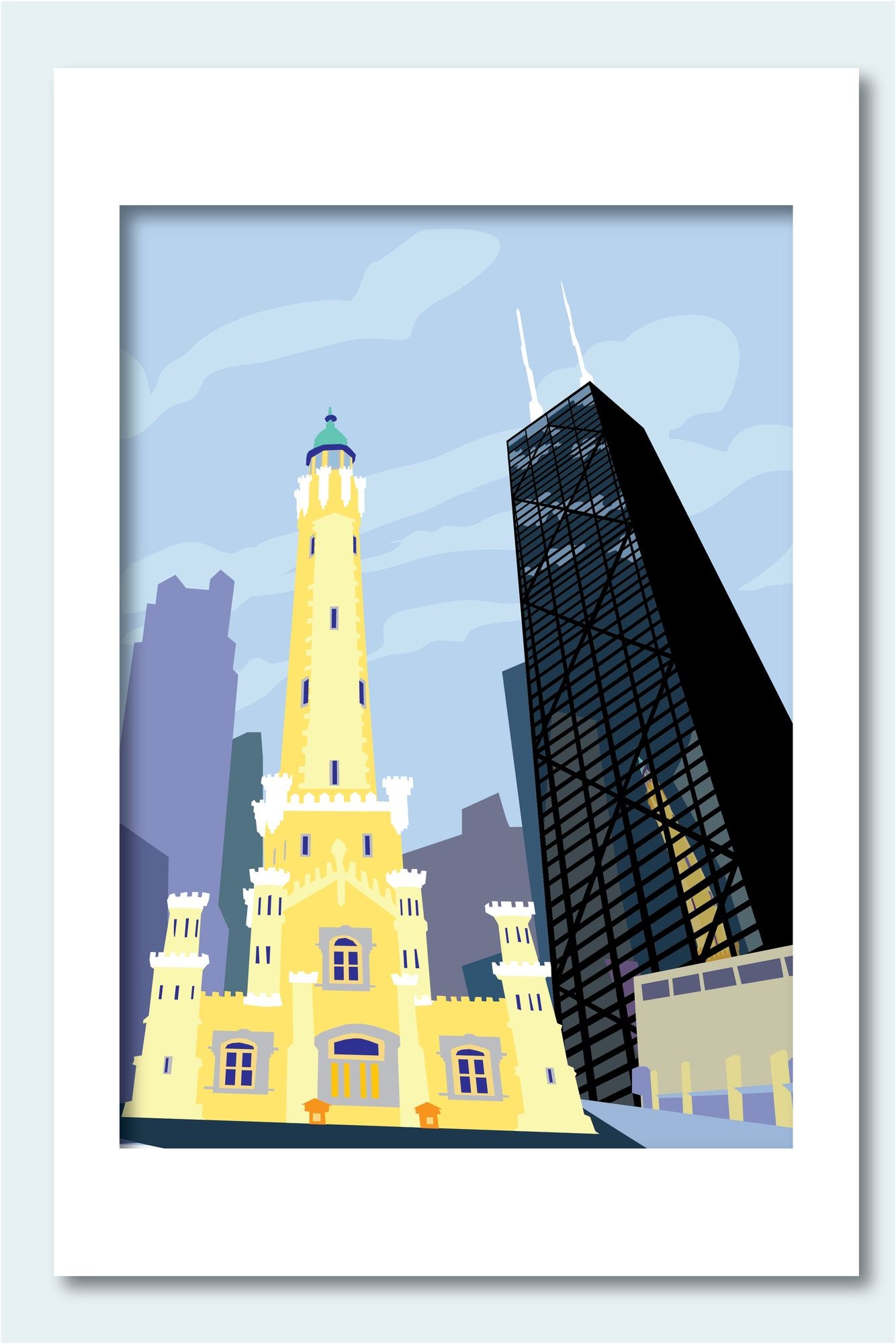 Water Tower Matted Print, 11 x 14