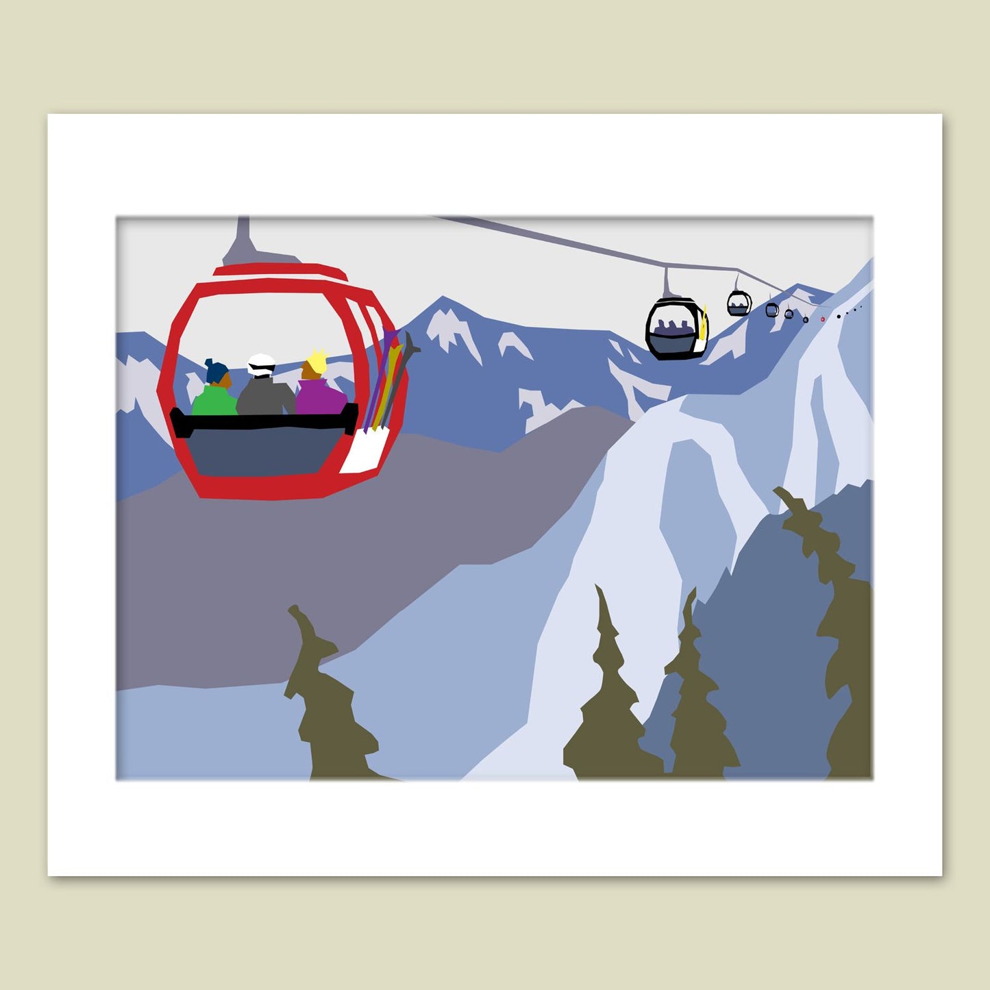 Gondola Matted Print, 16 X 20