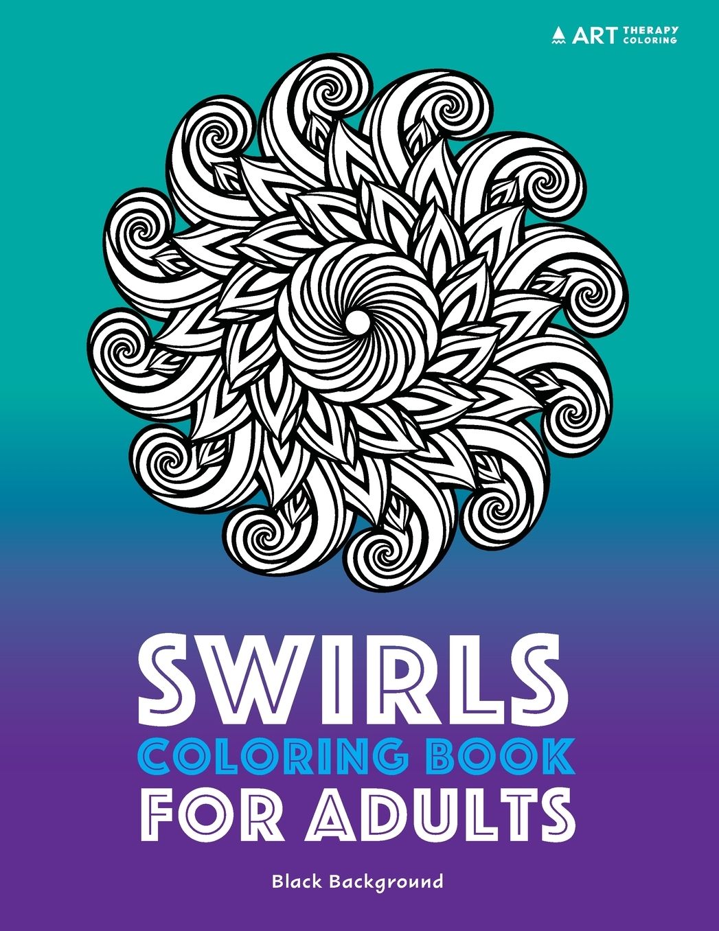 Swirls Coloring Book For Adults: Black Background