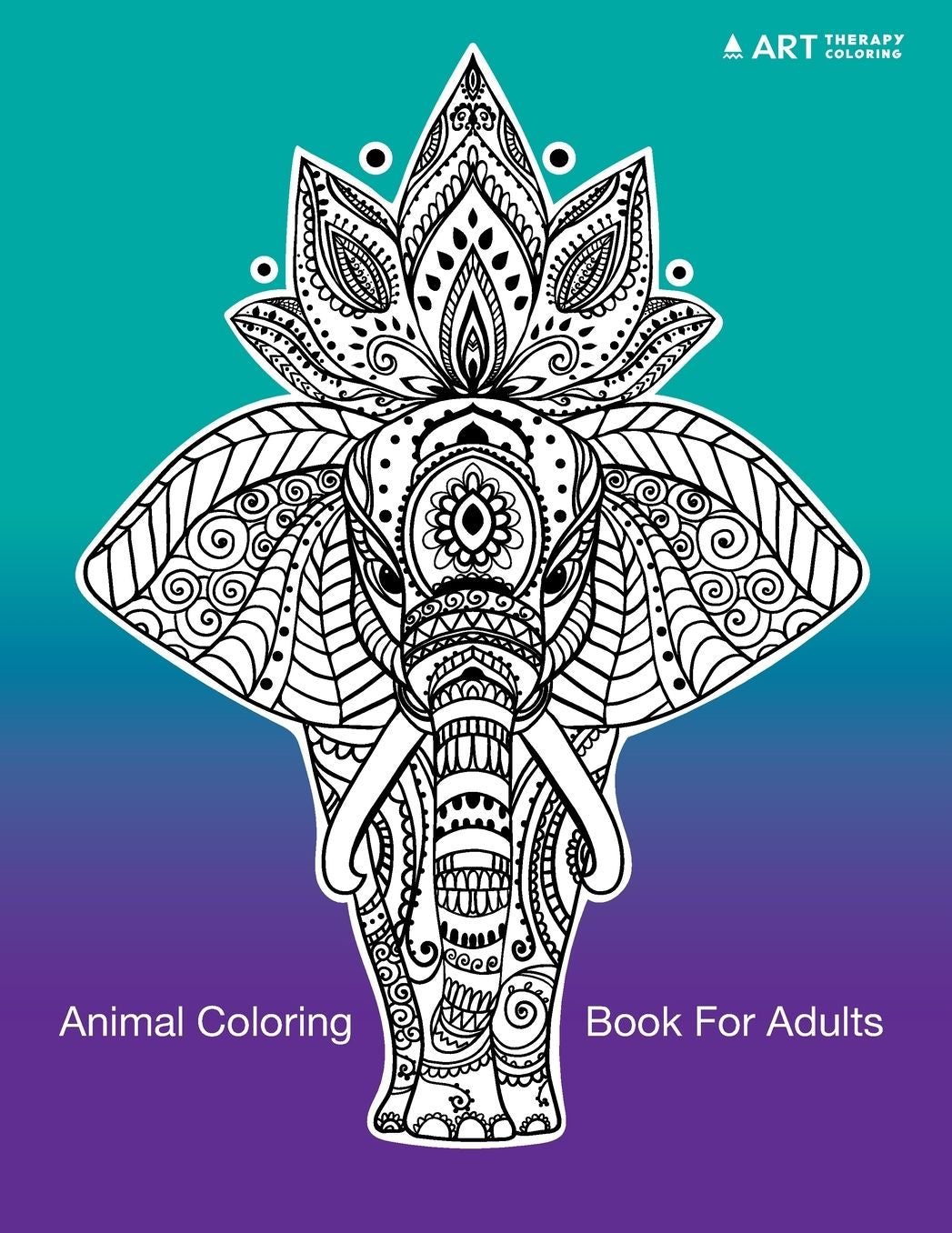 Animal Coloring Book For Adults: Black Background