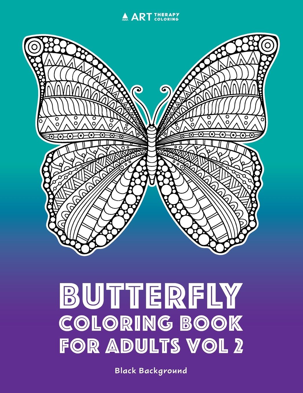 Butterfly Coloring Book For Adults Vol 2: Black Background