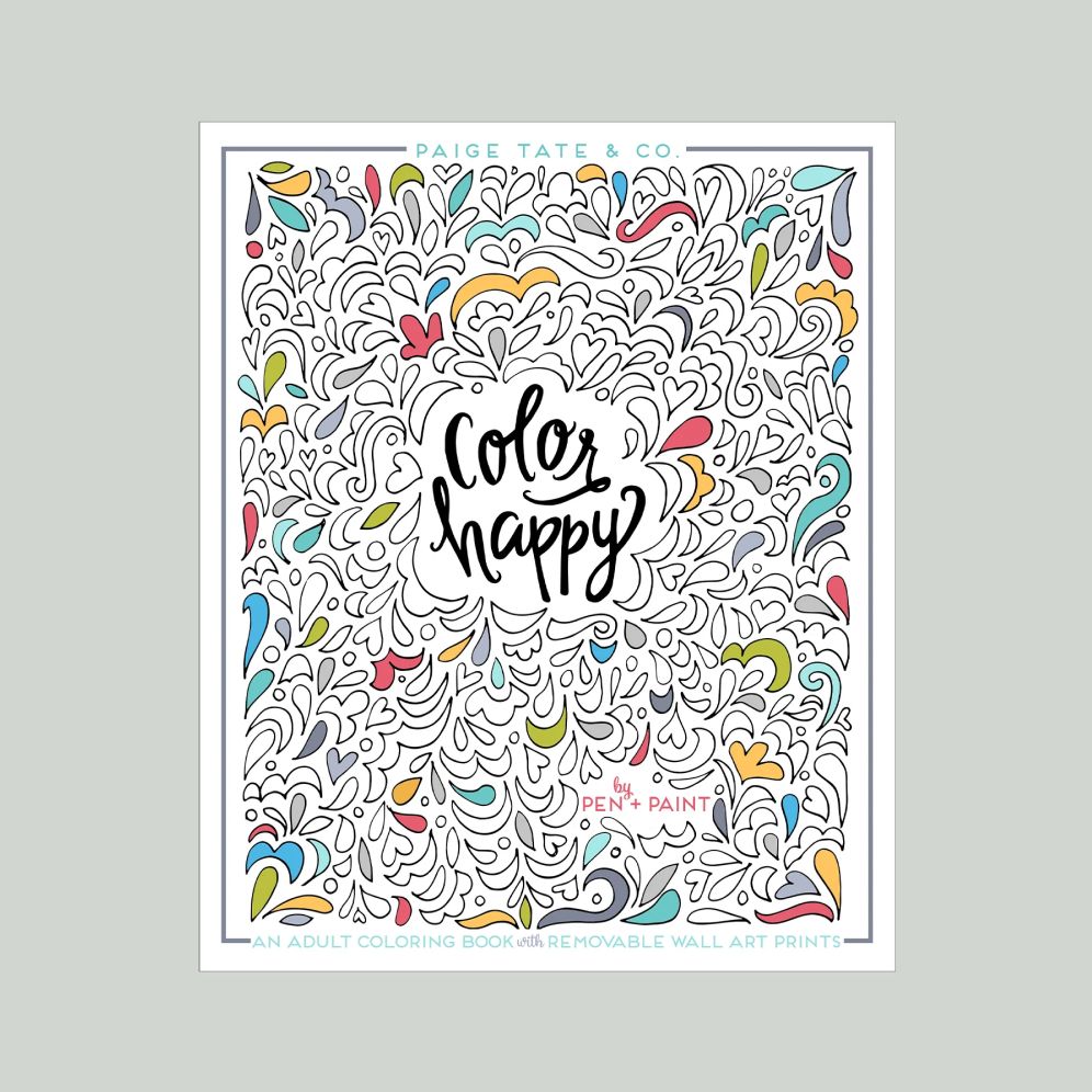 Color Happy: An Adult Coloring Book of Removable Wall Art Prints