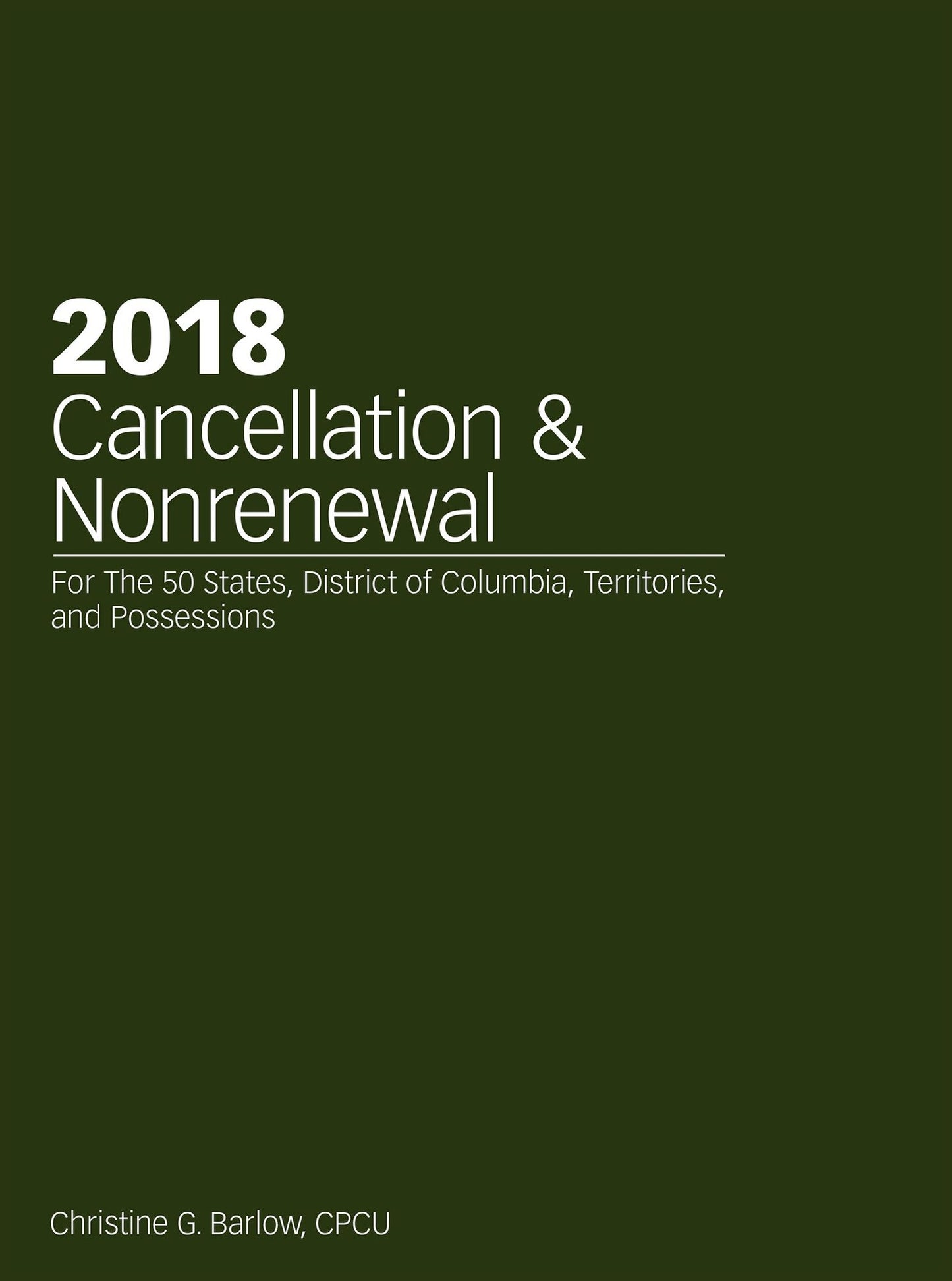 2018 Cancellation Nonrenewal