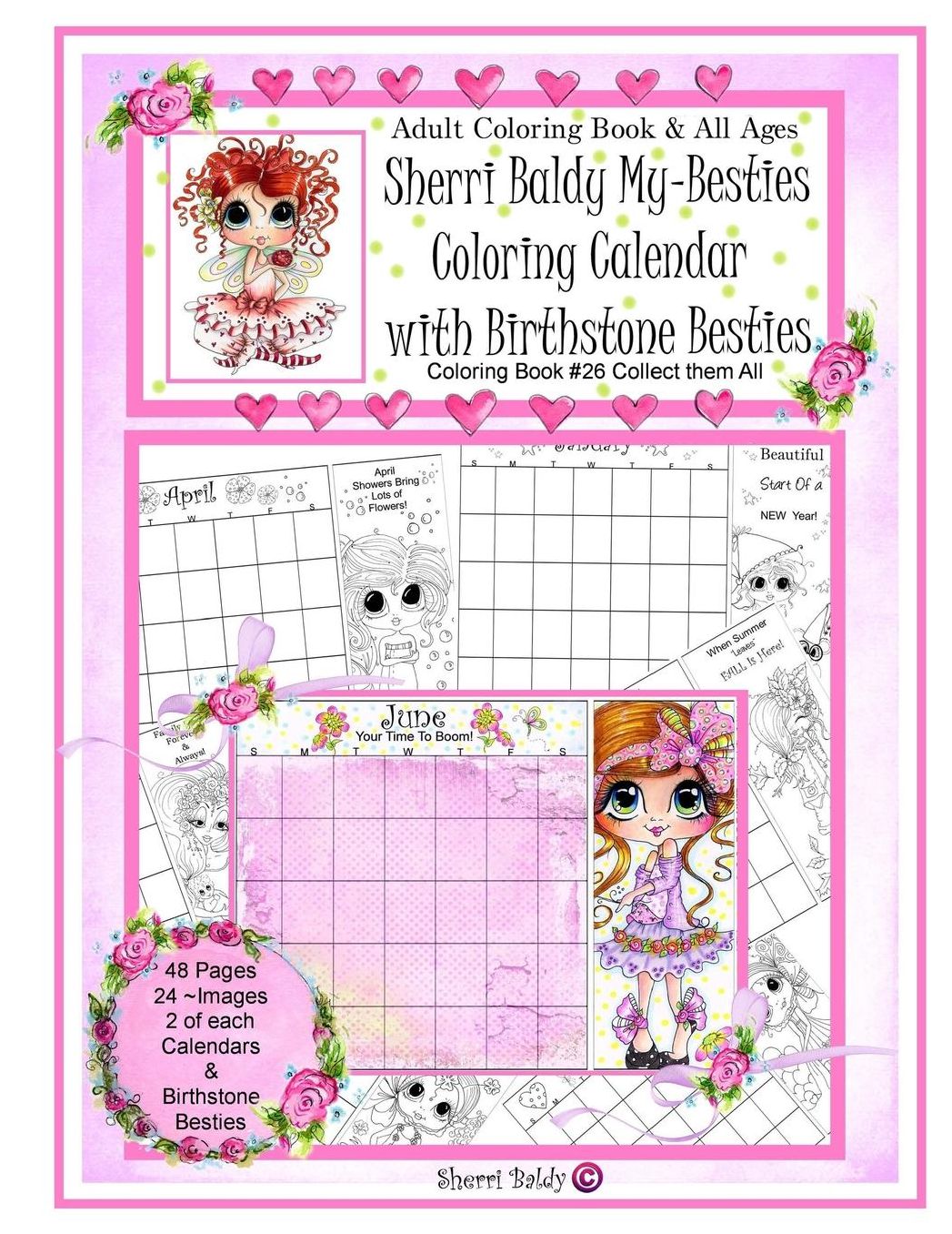 Sherri Baldy My Besties Coloring Calendar with Birthstone Besties Coloring Book
