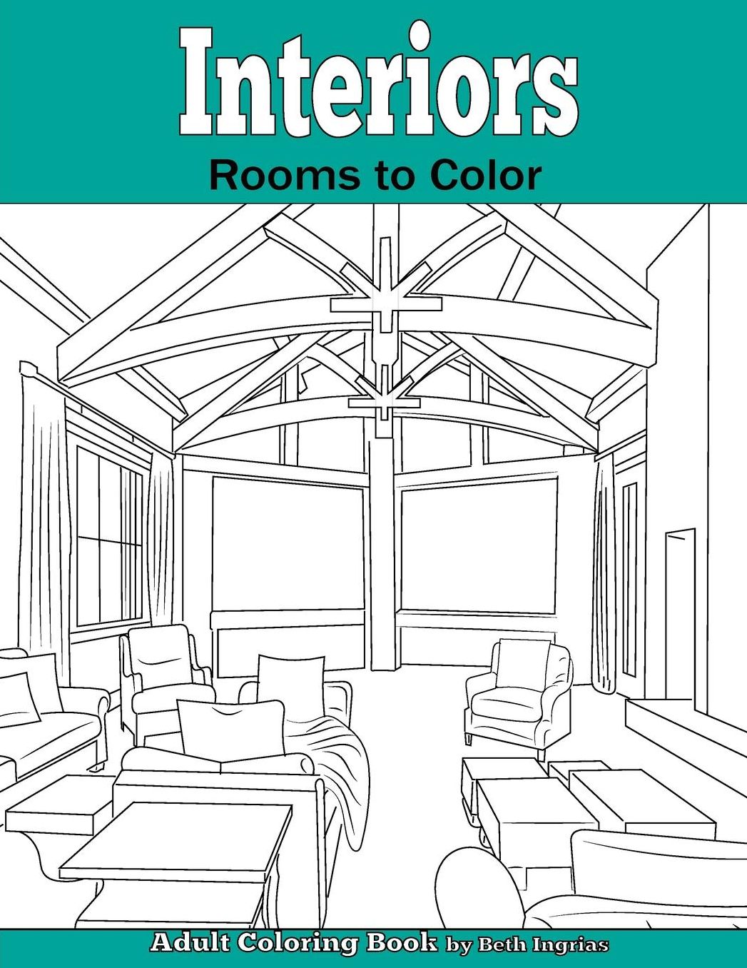 Interiors: Rooms to Color: An Adult Coloring Book