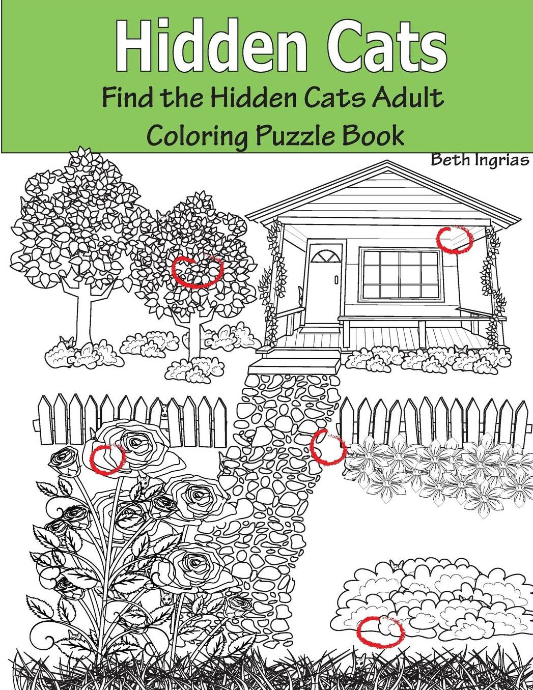 Hidden Cats: Find the Hidden Cats Adult Coloring Puzzle Book