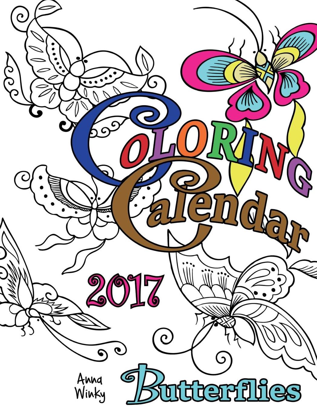 Coloring Calendar 2017 (UK Edition) Butterflies