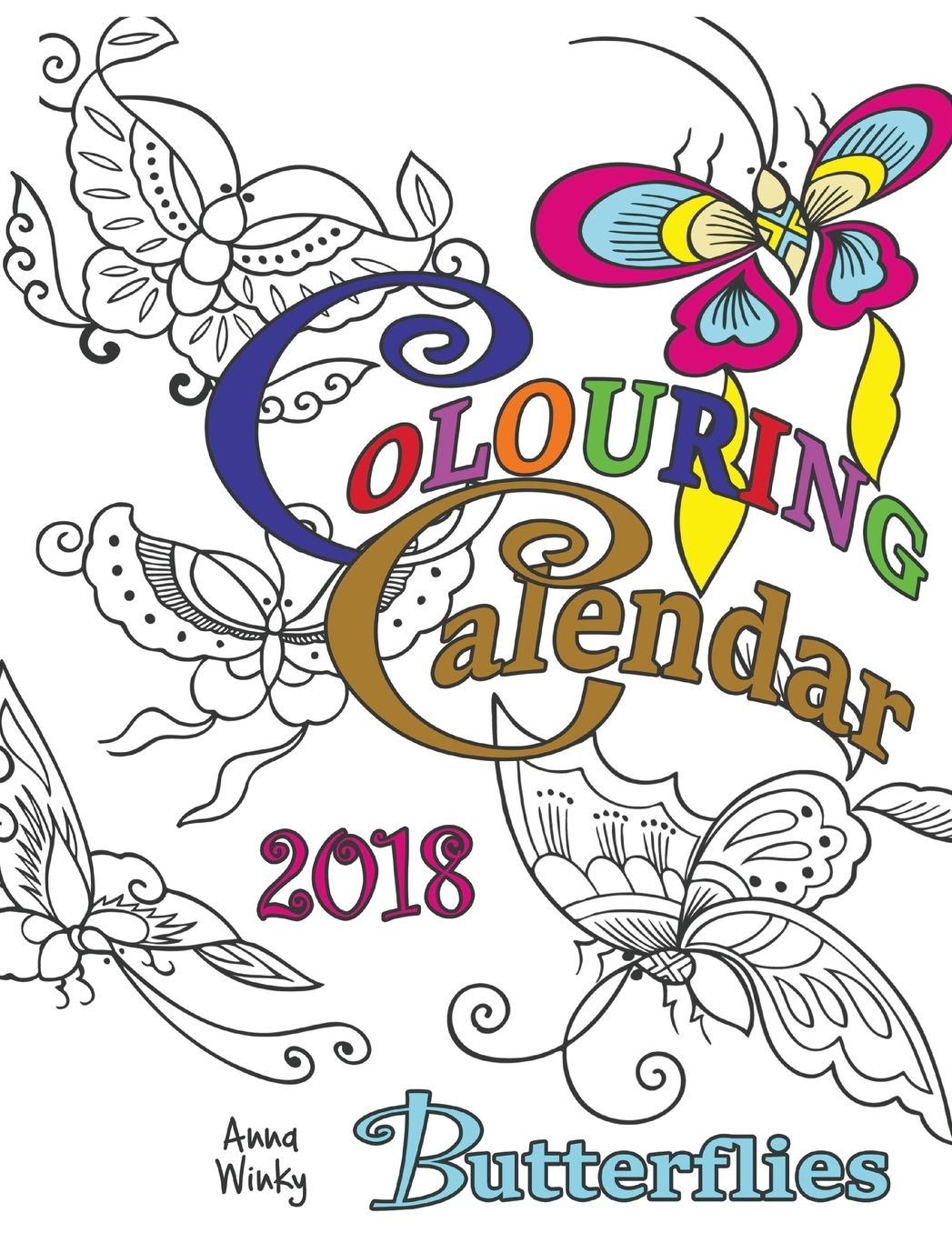 Colouring Calendar 2018 Butterflies (UK Edition)