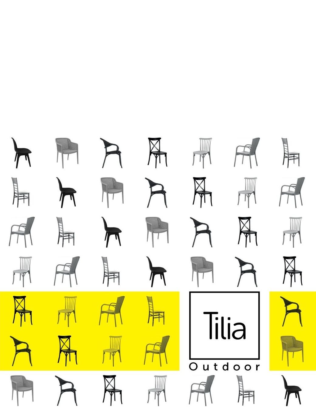 Tilia Outdoor: Chair; Armchair; Table; Sunbed; Table; Bases; Coffee Table; Bar Chair