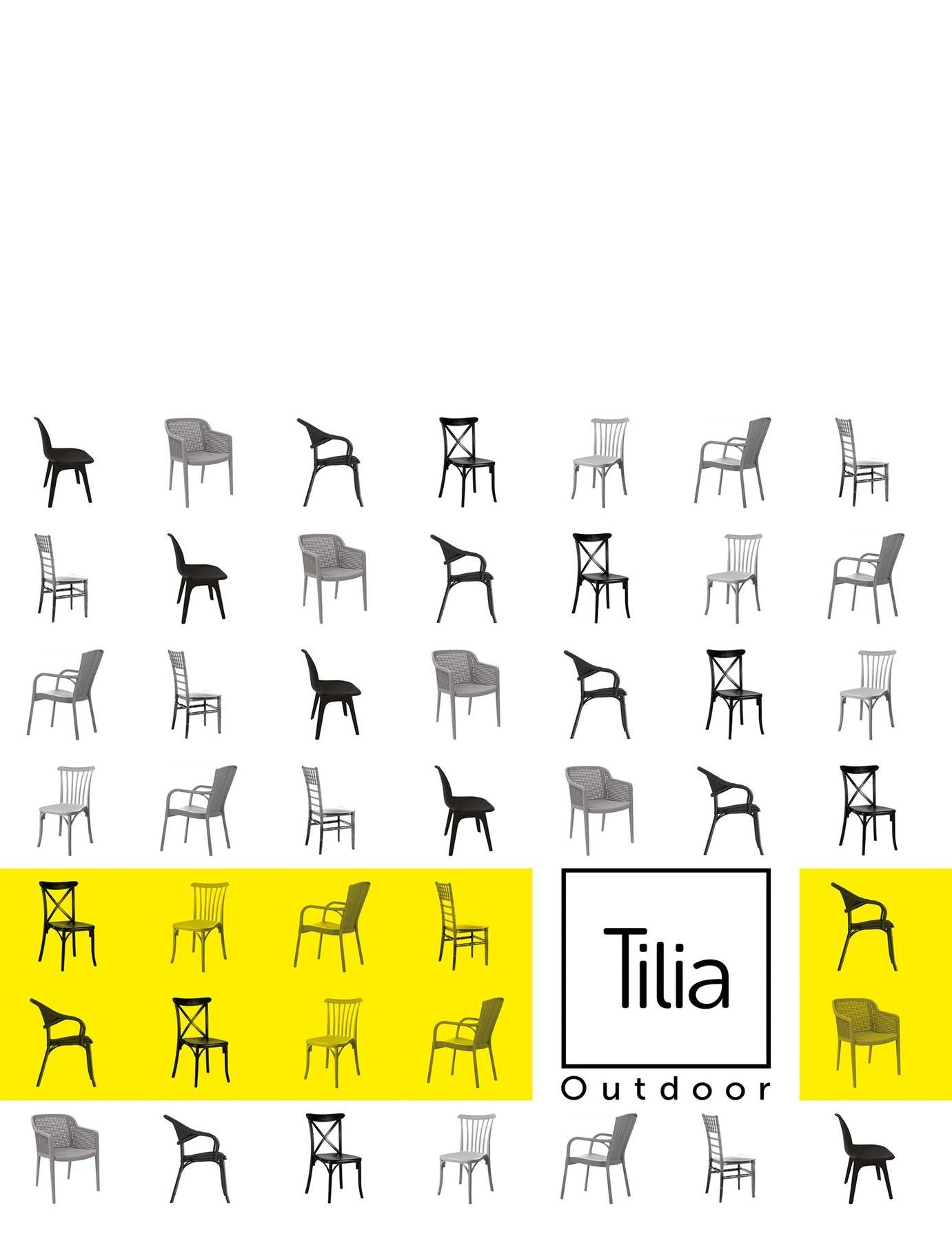 Tilia Outdoor: Chair; Armchair; Table; Sunbed; Table; Bases; Coffee Table; Bar Chair