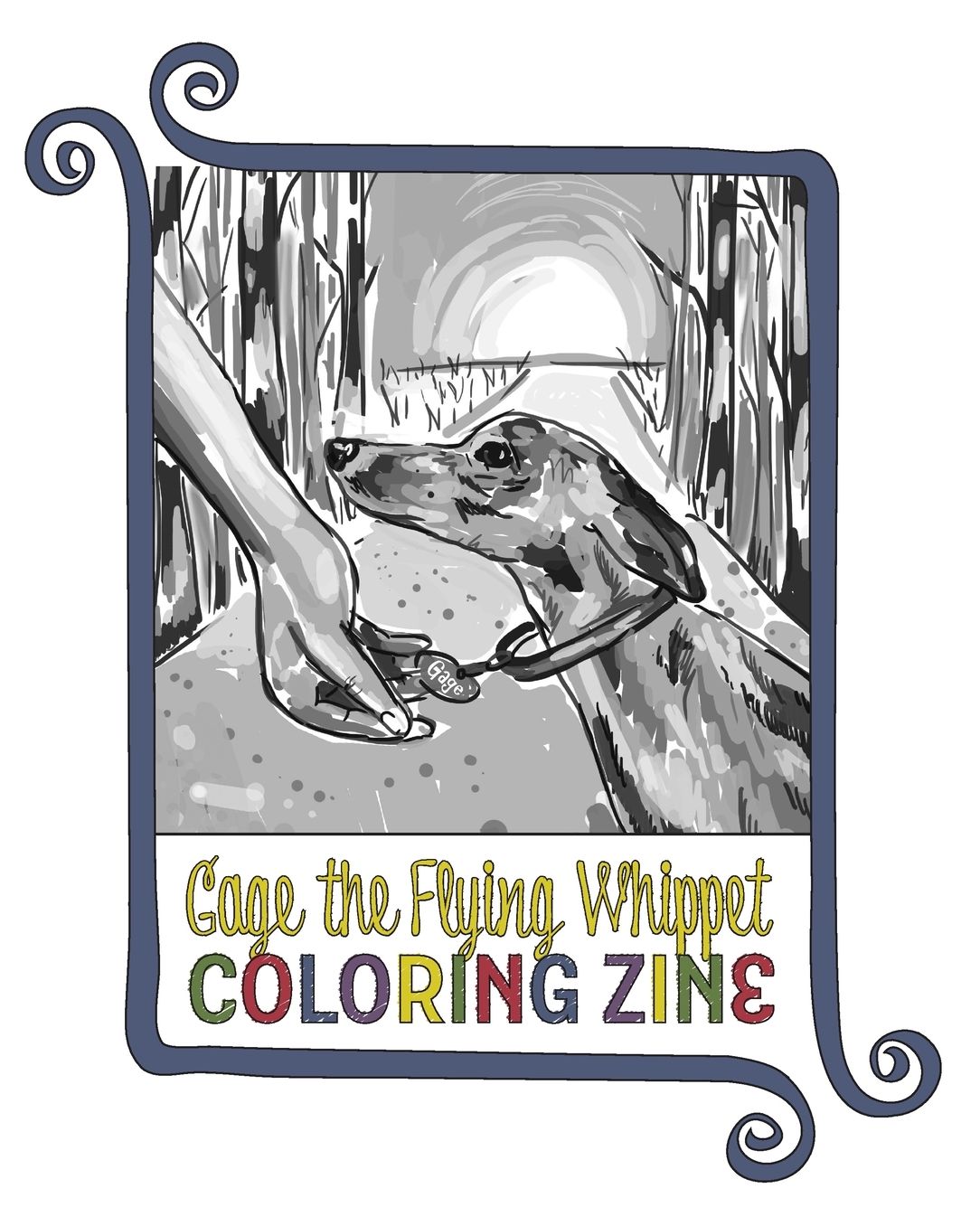 Gage the Flying Whippet Coloring Zine
