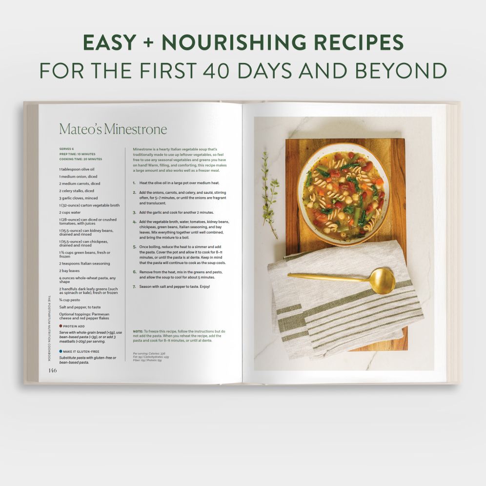 The Postpartum Nutrition Cookbook: 100+ Nourishing Recipes for New Moms in the First 40 Days and Beyond