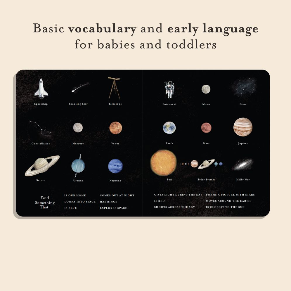 Our Little Library Vol. 3: A Foundational Language Vocabulary Board Book Set for Babiesincluding Bugs, Dino Saurs, Sports, Space, and Trucks