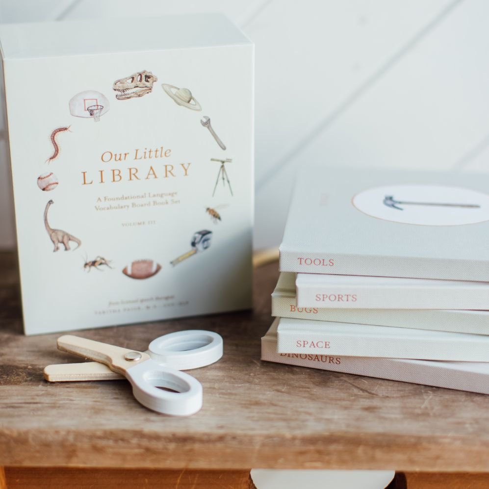 Our Little Library Vol. 3: A Foundational Language Vocabulary Board Book Set for Babiesincluding Bugs, Dino Saurs, Sports, Space, and Trucks
