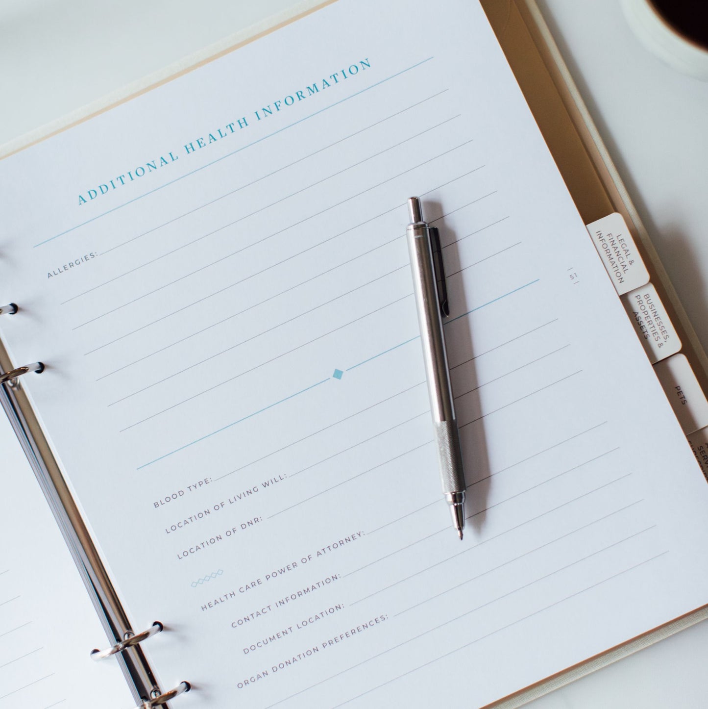 The Beautifully Organized Estate Planner: The Ultimate Estate Planning Organizer for End of Life