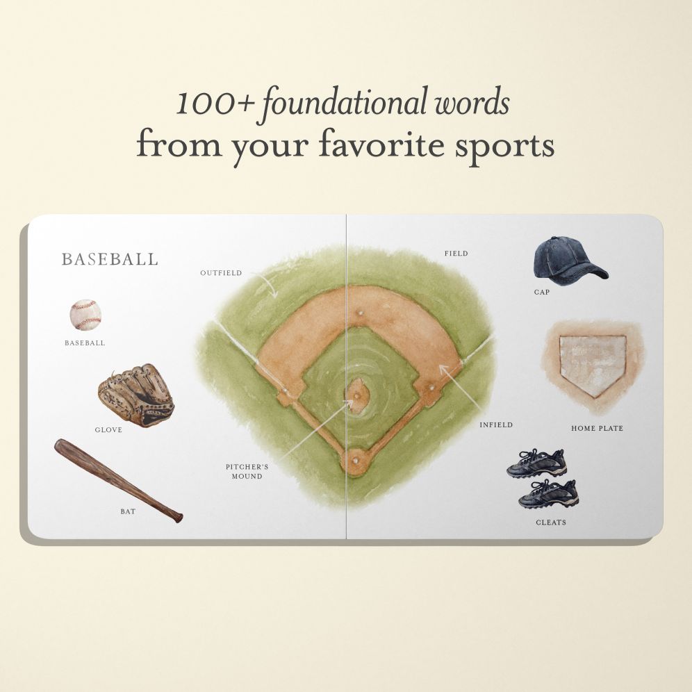 Our Book of Sports First Words: A Foundational Language Vocabulary Board Book for Future Athletes