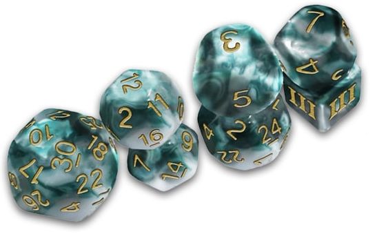 Thracian Smokey Sacrifice Dice - DCC Funky 7-set