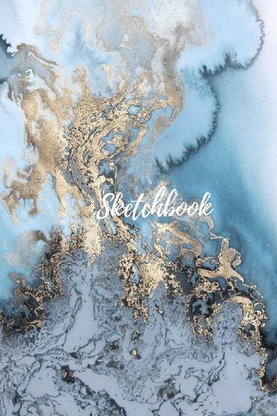 SketchBook: 6 x 9" , Blue Marble , Sketchbook Journal White Unruled Drawing Paper, 100 Pages, Durable Soft Cover, For Artists and Students
