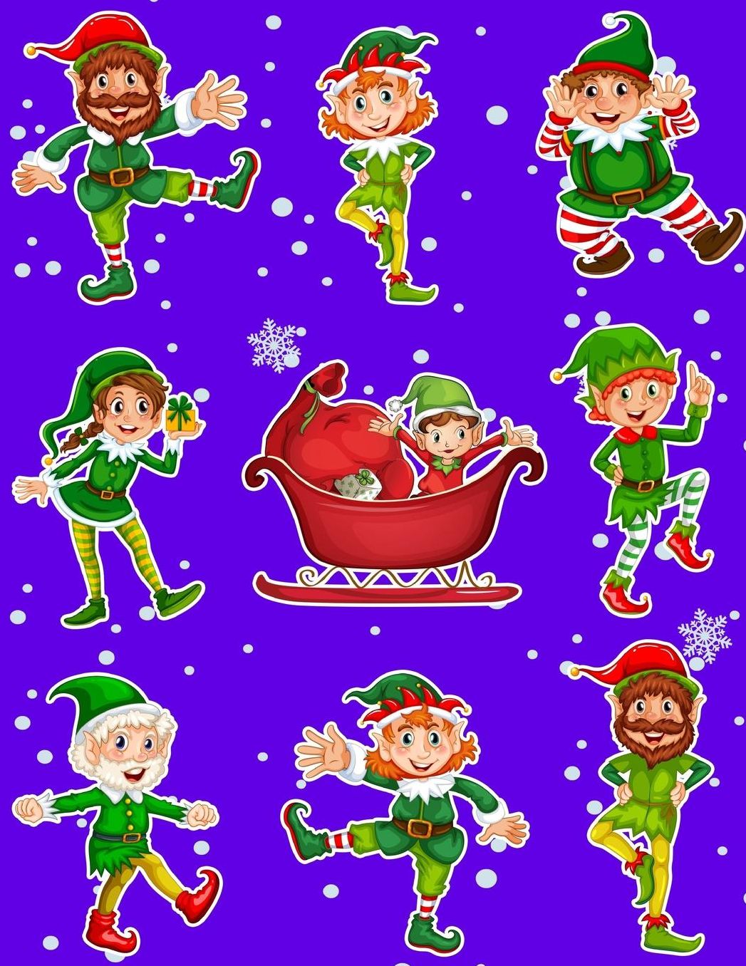 Christmas Holiday Sticker Album Dancing Elves: 100 Plus Pages For PERMANENT Sticker Collection, Activity Book For Boys and Girls - 8.5 by 11