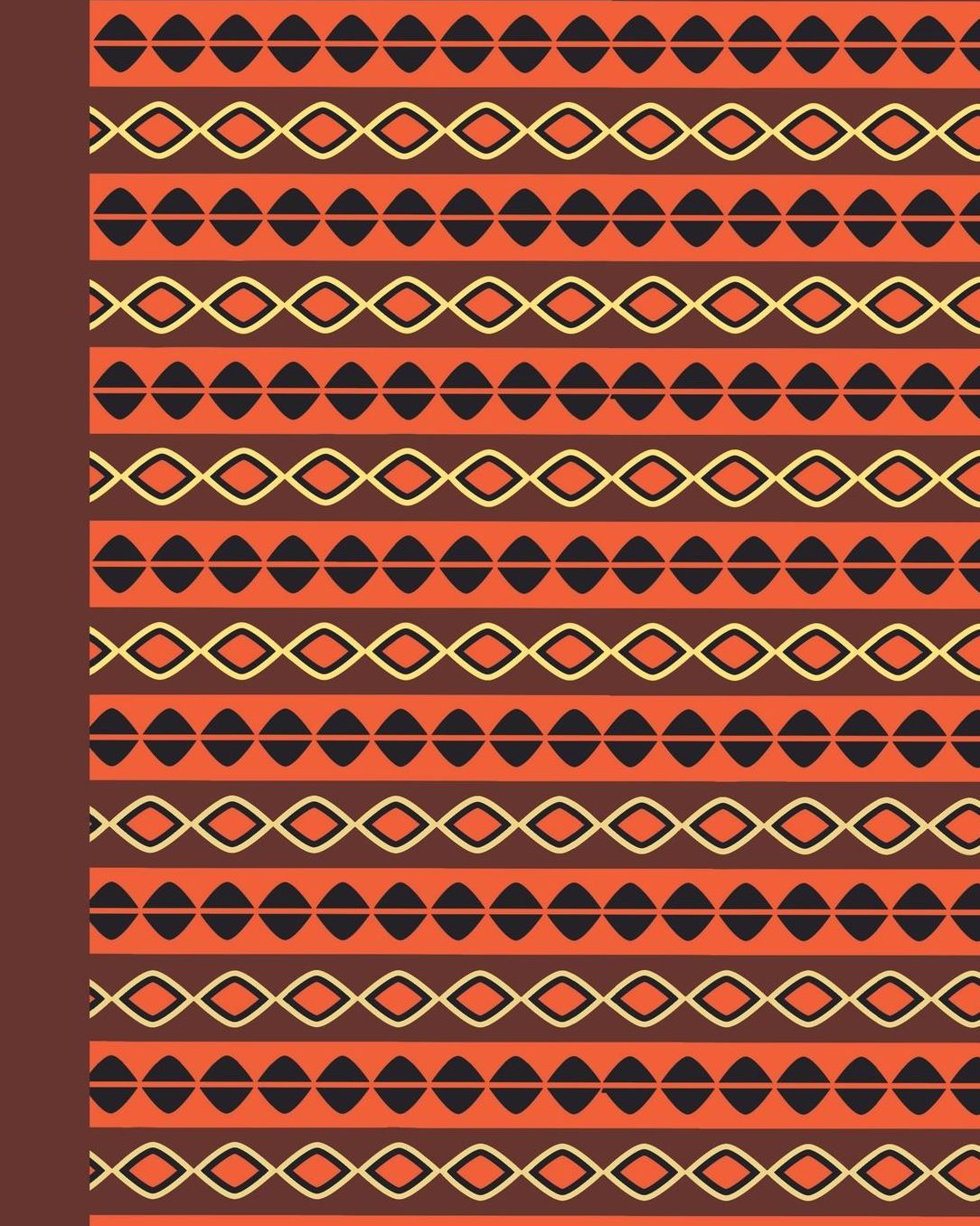 Journal: African Pattern (Orange) 8x10 - Lined Journal - Journal with Lined Pages - (Diary, Notebook)