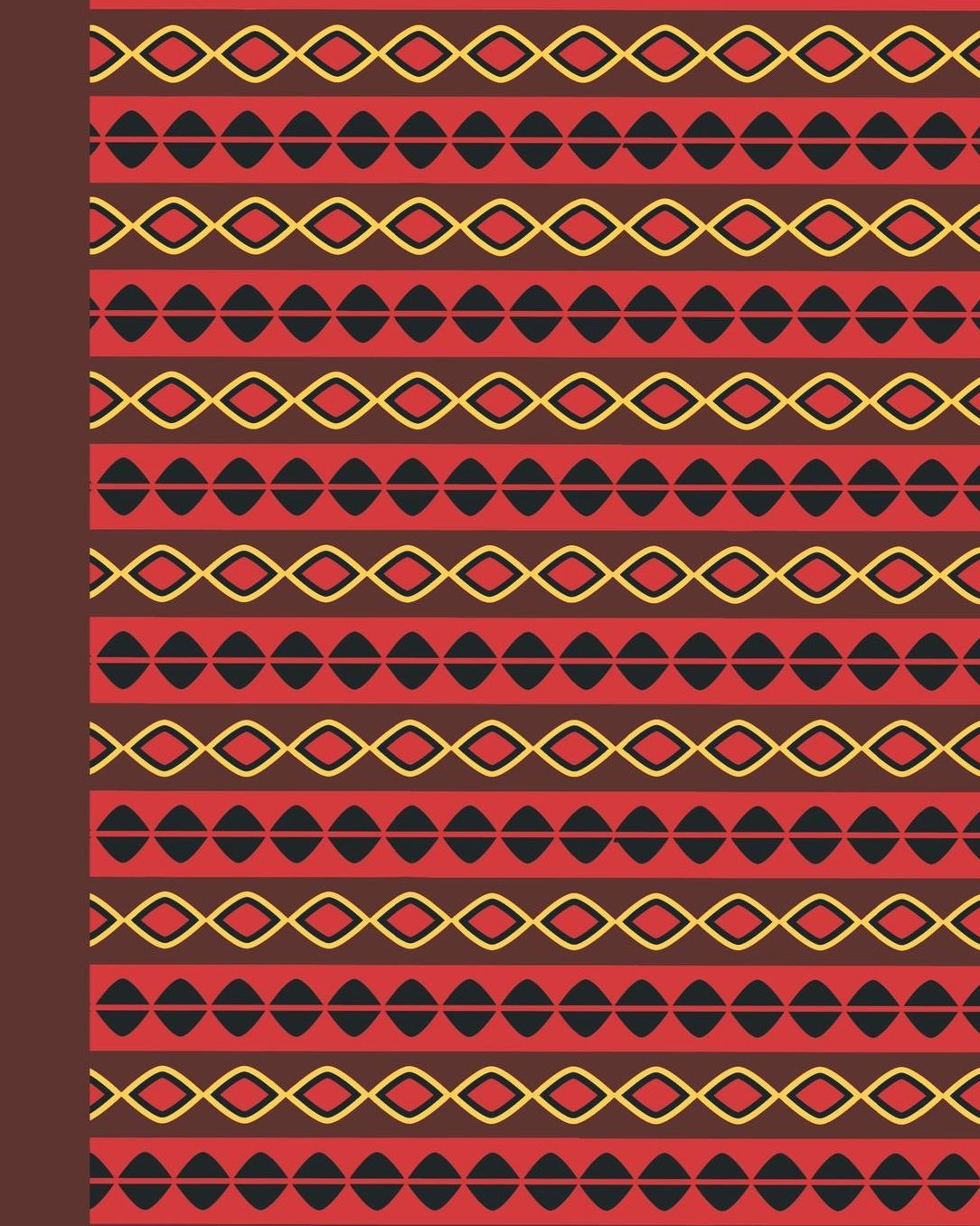 Journal: African Pattern (Red) 8x10 - Graph Journal - Journal with Graph Paper Pages, Square Grid Pattern