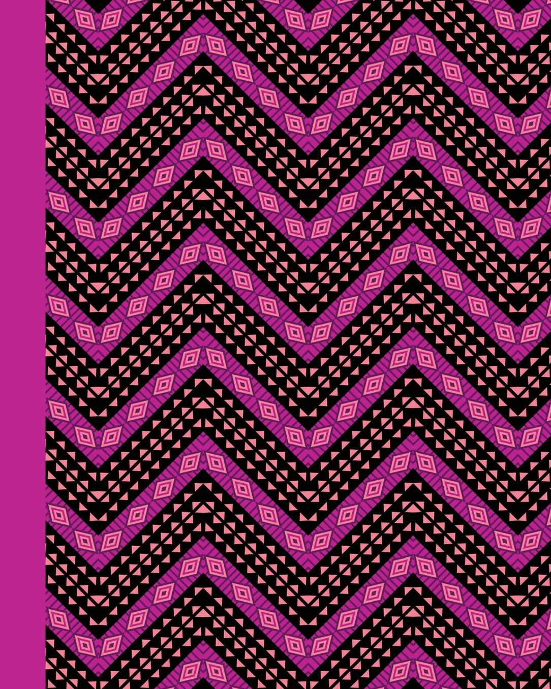 Sketch Journal: African Pattern (Violet) 8x10 - Pages Are Lightly Lined with Extra Wide Right Margins for Sketching, Drawing, and Writing