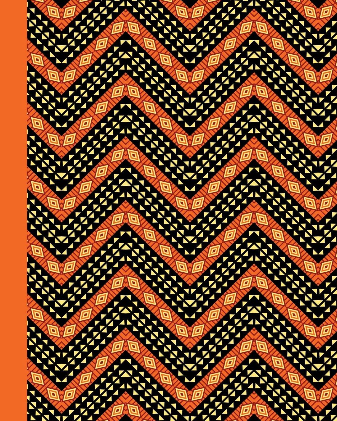 Sketchbook: African Pattern (Orange) 8x10 - Blank Journal No Lines - Unlined, Unruled Pages