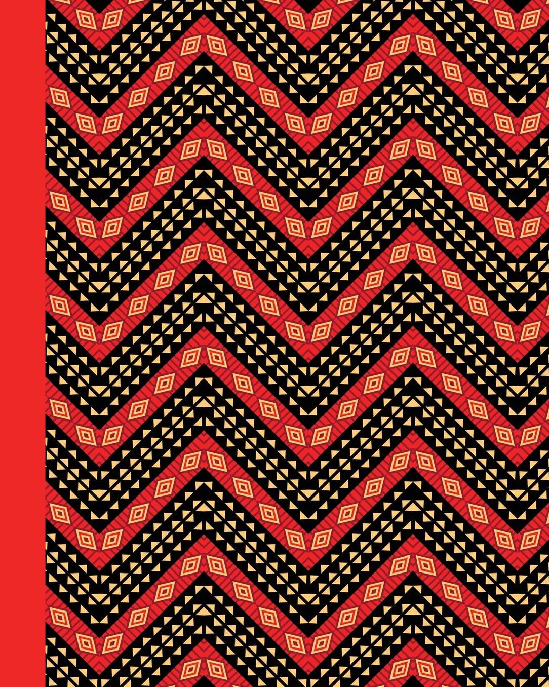Sketchbook: African Pattern (Red) 8x10 - Blank Journal No Lines - Unlined, Unruled Pages