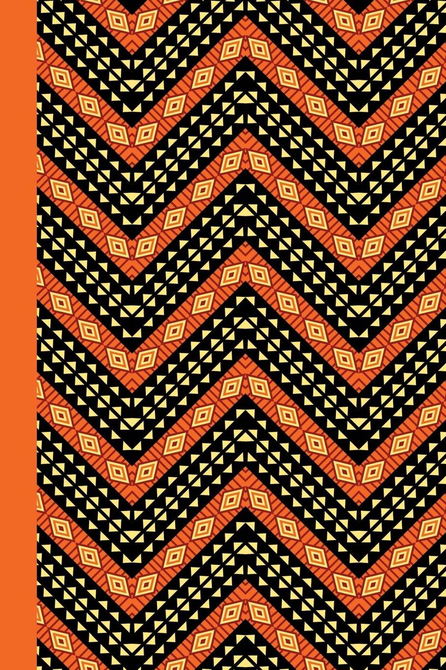 Sketch Journal: African Pattern (Orange) 6x9 - Pages Are Lined on the Bottom Third with Blank Space on Top