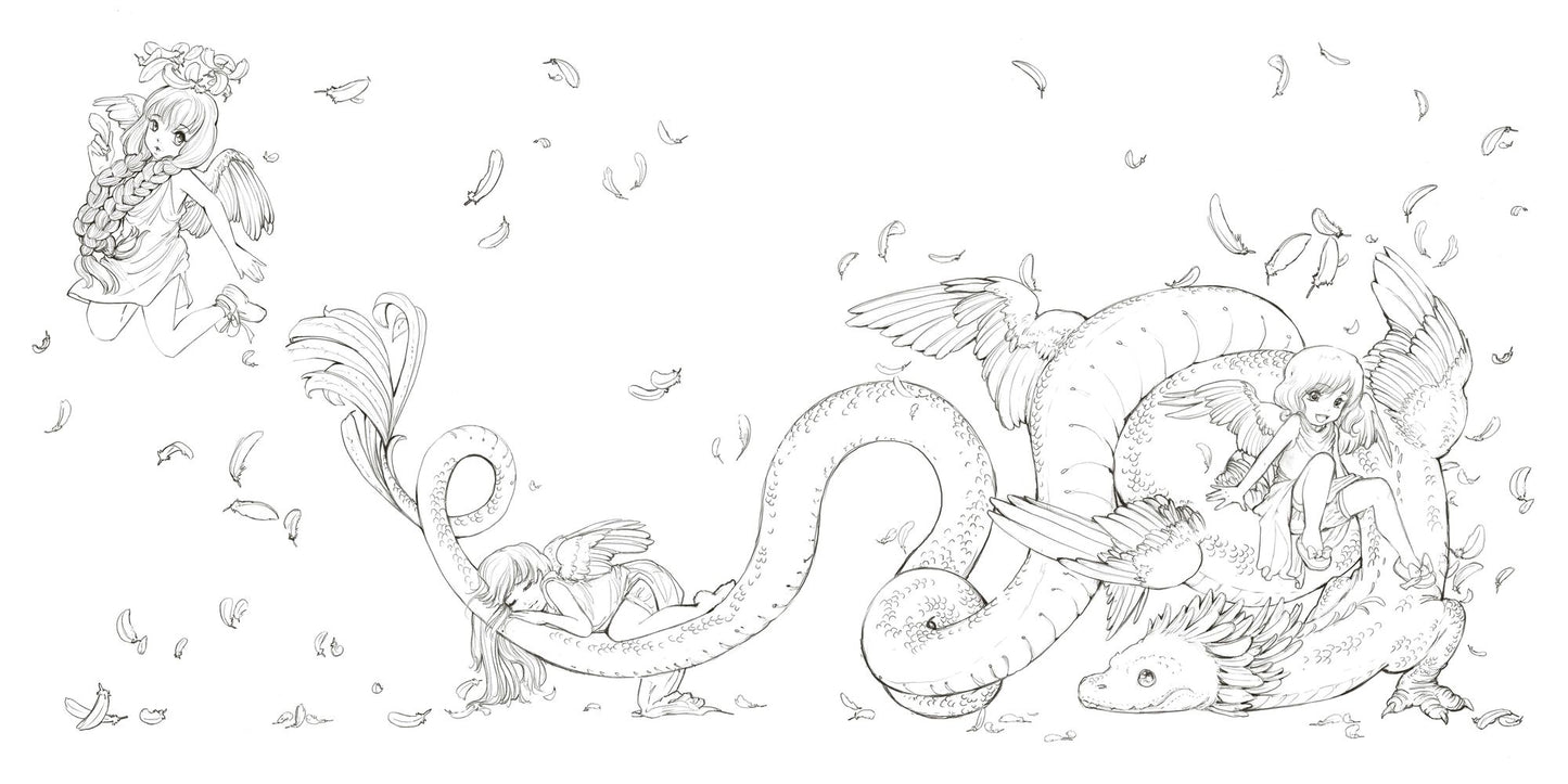Pop Manga Dragons and Other Magically Mythical Creatures: A Coloring Book