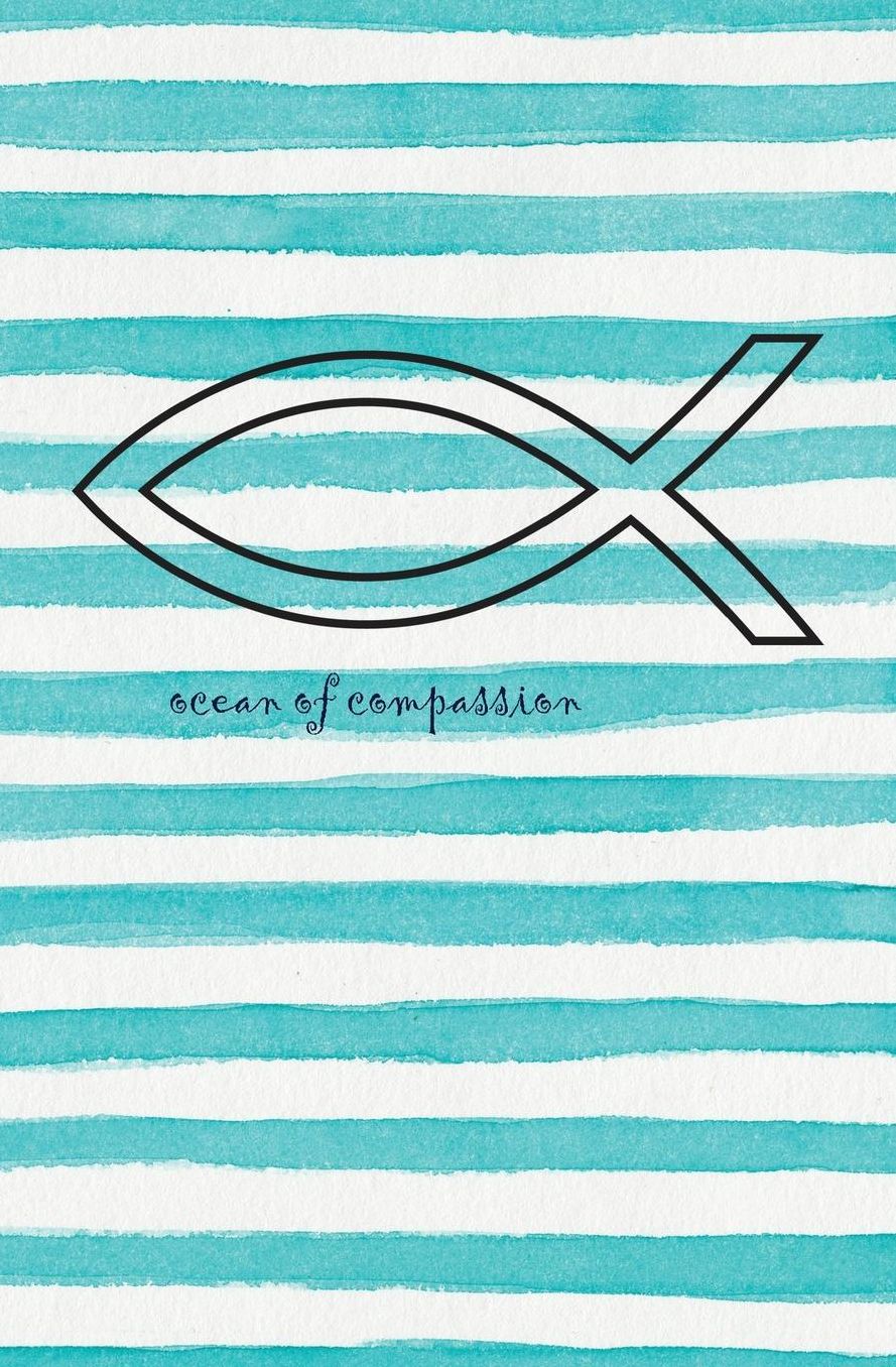 Ocean of Compassion: Ichthys (or Icthus, aka Jesus Fish / Christian Fish Symbol) on 108-page Blank Book Journal