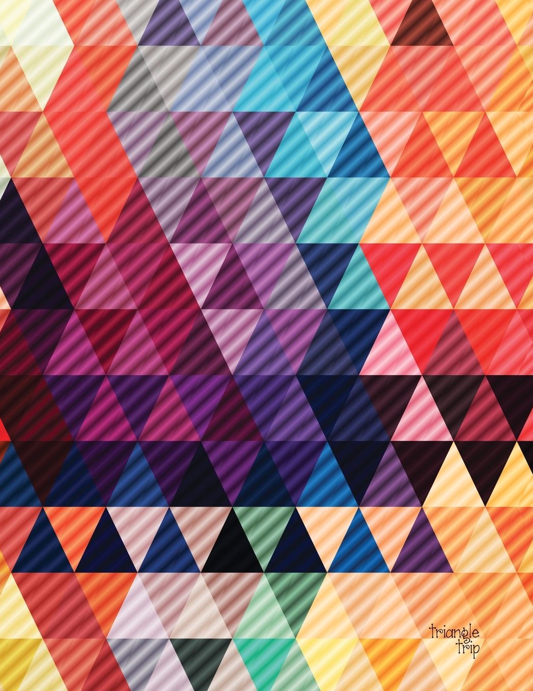 Triangle Trip: 300-Page Lined Writing Diary with Funky Geometric Design [8.5 X 11]